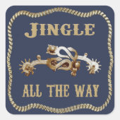 Westerne Cowboy Spurs Jingle helemaal Vierkante Sticker (Voorkant)