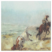 Westerne Cowboy Steer Roping Fabric Stof (Close Up)