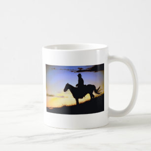 Westerne Cowboy Sunset Silhouette Koffiemok