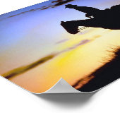 Westerne Cowboy Sunset Silhouette Poster (Hoek)
