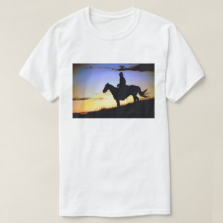 Westerne Cowboy Sunset Silhouette T-shirt