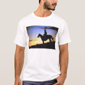 Westerne Cowboy Sunset Silhouette T-shirt (Voorkant)