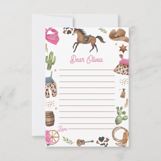 Westerne Cowboy tijd capsule notitie bericht Kaart (Voorkant)