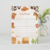 Westerne Cowboy tijd capsule notitie bericht Kaart (Staand voorkant)