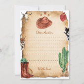 Westerne Cowboy tijd capsule notitie bericht Kaart (Voorkant)