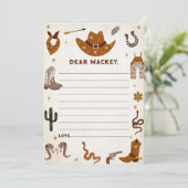 Westerne Cowboy tijd capsule notitie bericht Kaart (Staand voorkant)