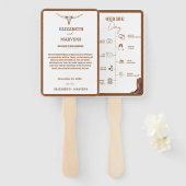 Westerne Cowboy trouwdag Evenementen Tijdlijn Handwaaier (Voorkant en achterkant)