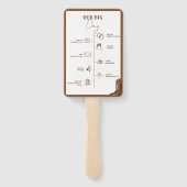 Westerne Cowboy trouwdag Evenementen Tijdlijn Handwaaier (Achterkant)