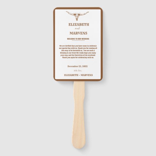 Westerne Cowboy trouwdag Evenementen Tijdlijn Handwaaier (Voorkant)