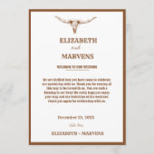 Westerne Cowboy trouwdag Evenementen Tijdlijn Programmakaart (Voorkant)