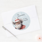 Westerne cowboy van kerstman tot kind cadeau kerst ronde sticker (Envelop)