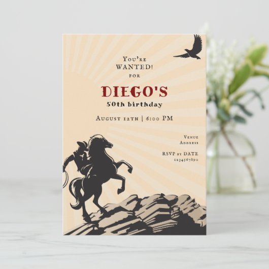 Westerne Cowboy Vaquero Wild West Volwassenen Verj Kaart (Staand voorkant)