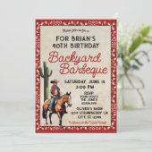 Westerne Cowboy Verjaardag Achtertuin Barbeque Kaart (Staand voorkant)