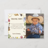 Westerne Cowboy Verjaardagsfeestfoto Bedankkaart (Voorkant)