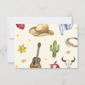 Westerne Cowboy Verjaardagsfeestfoto Bedankkaart (Achterkant)