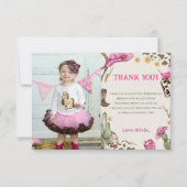 Westerne Cowboy Verjaardagsfeestfoto Bedankkaart (Voorkant)