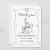  Westerne Cowboy verjaardagsfeestje Bedankkaart (Voorkant)