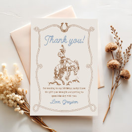  Westerne Cowboy verjaardagsfeestje Bedankkaart