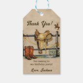 Westerne Cowboy Verjaardagsfeestje Cadeau Labels Cadeaulabel (Voorkant)