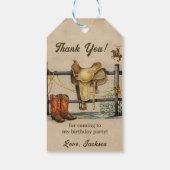 Westerne Cowboy Verjaardagsfeestje Cadeau Labels Cadeaulabel (Achterkant)