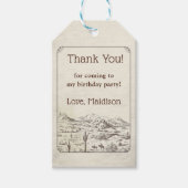 Westerne Cowboy Verjaardagsfeestje Cadeau Labels Cadeaulabel (Voorkant)