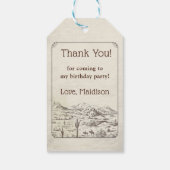 Westerne Cowboy Verjaardagsfeestje Cadeau Labels Cadeaulabel (Achterkant)