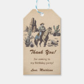 Westerne Cowboy Verjaardagsfeestje Cadeau Labels Cadeaulabel (Voorkant)