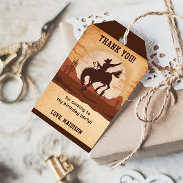 Westerne Cowboy Verjaardagsfeestje Cadeau Labels Cadeaulabel