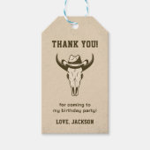 Westerne Cowboy Verjaardagsfeestje Cadeau Labels Cadeaulabel (Voorkant)