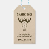 Westerne Cowboy Verjaardagsfeestje Cadeau Labels Cadeaulabel (Achterkant)
