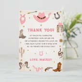 Westerne Cowboy Verjaardagsfeestje Dank je kaart (Staand voorkant)