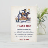Westerne Cowboy Verjaardagsfeestje Dank je kaart (Staand voorkant)