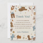 Westerne Cowboy Verjaardagsfeestje Dank je kaart (Voorkant)