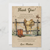 Westerne Cowboy Verjaardagsfeestje Dank je kaart (Voorkant)