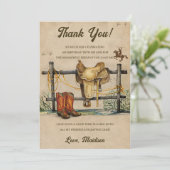 Westerne Cowboy Verjaardagsfeestje Dank je kaart (Staand voorkant)