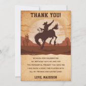 Westerne Cowboy Verjaardagsfeestje Dank je kaart (Voorkant)