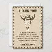 Westerne Cowboy Verjaardagsfeestje Dank je kaart (Voorkant)