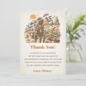 Westerne Cowboy Verjaardagsfeestje Dank je kaart (Staand voorkant)