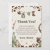 Westerne Cowboy Verjaardagsfeestje Dank je kaart (Voorkant)