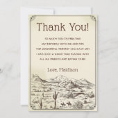 Westerne Cowboy Verjaardagsfeestje Dank je kaart (Voorkant)