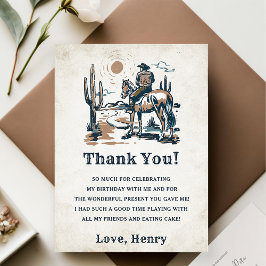 Westerne Cowboy Verjaardagsfeestje Dank je kaart