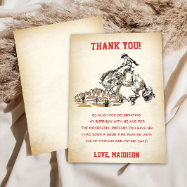 Westerne Cowboy Verjaardagsfeestje Dank je kaart