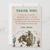 Westerne Cowboy Verjaardagsfeestje Dank je kaart (Voorkant)