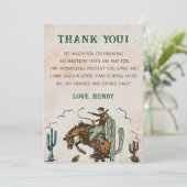 Westerne Cowboy Verjaardagsfeestje Dank je kaart (Staand voorkant)