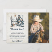 Westerne Cowboy Verjaardagsfeestje Dank u Kaart Fo (Voorkant)