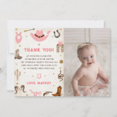 Westerne Cowboy Verjaardagsfeestje Dank u Kaart Fo (Voorkant)