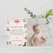 Westerne Cowboy Verjaardagsfeestje Dank u Kaart Fo (Staand voorkant)