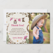 Westerne Cowboy Verjaardagsfeestje Dank u Kaart Fo (Voorkant)