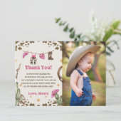 Westerne Cowboy Verjaardagsfeestje Dank u Kaart Fo (Staand voorkant)