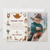 Westerne Cowboy Verjaardagsfeestje Dank u Kaart Fo (Voorkant)